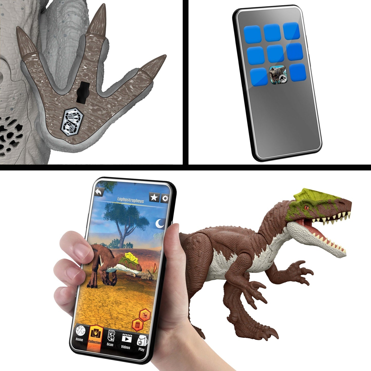 Jurassic World Dinossauro de Brinquedo Rebirth Rugido Selvagem Utahraptor