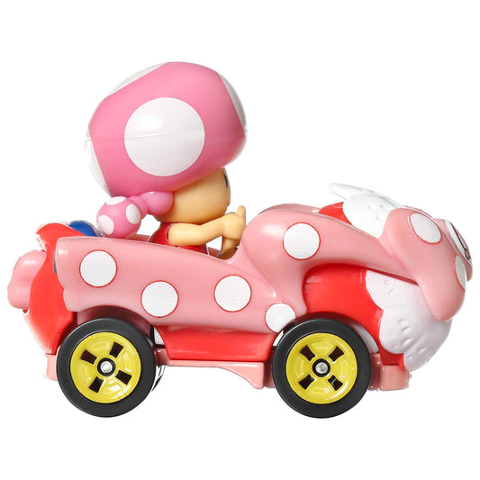 Hot Wheels Mario Kart Veículo de Brinquedo Toadette Birthday Girl