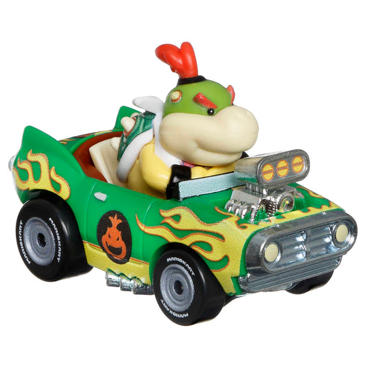 Hot Wheels Mario Kart Veículo de Brinquedo Bowser Jr Flame Flyer