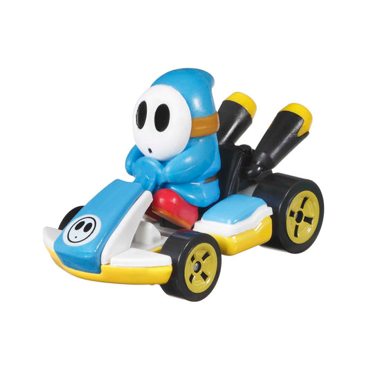Hot Wheels Mario Kart Veículo de Brinquedo Kart Padrão Shy Guy Azul Claro