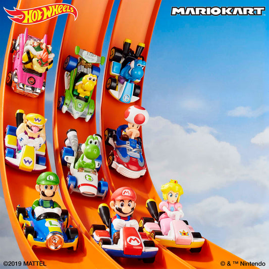 Hot Wheels Mario Kart Veículo de Brinquedo Kart Padrão Wario