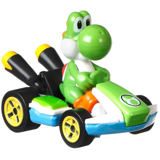 Hot Wheels Mario Kart Veículo de Brinquedo Kart Padrão Yoshi