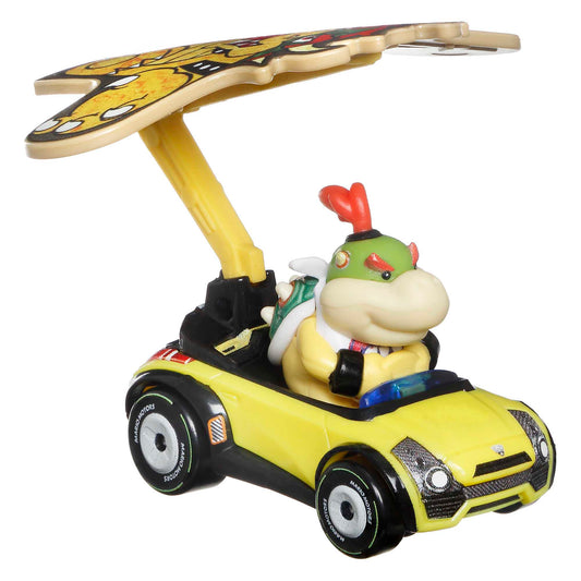 Hot Wheels Mario Kart Vehículo de Juguete Bowser Jr Sports Coupe con Bowser Kite