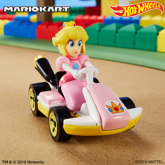 Hot Wheels Mario Kart Vehículo de Juguete Princesa Peach Estándar Kart