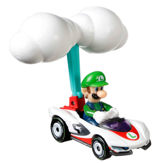 Hot Wheels Mario Kart Veículo de Brinquedo Luigi P-Wing com Cloud Glider