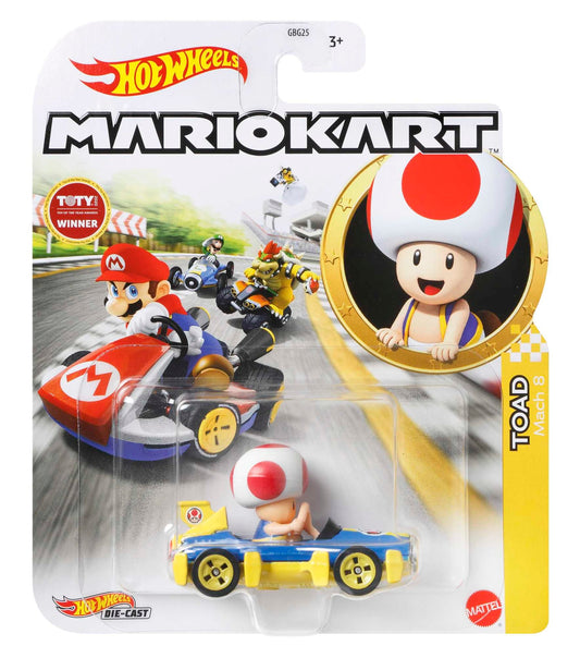 Hot Wheels Mario Kart Vehículo de Juguete Toad Mach 8