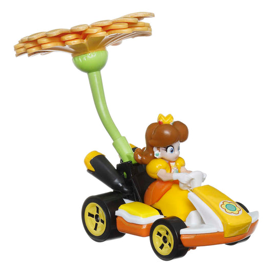 Hot Wheels Mario Kart Vehículo de Juguete Princesa Dasiy Estándar Kart con Flower Glider