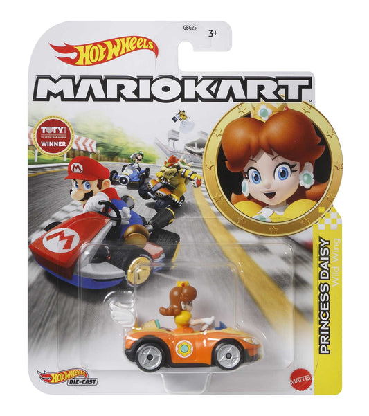 Hot Wheels Mario Kart Vehículo de Juguete Princesa Daisy Wild Wing