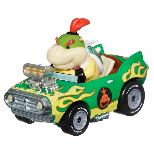 Hot Wheels Mario Kart Veículo de Brinquedo Bowser Jr Flame Flyer
