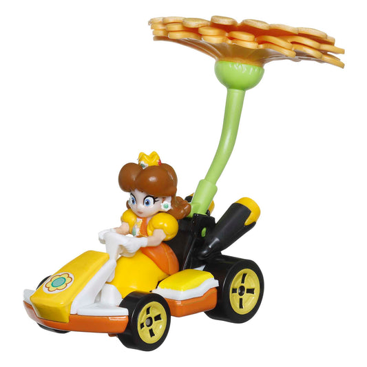 Hot Wheels Mario Kart Veículo de Brinquedo Princesa Dasiy Padrão Kart com Flower Glider