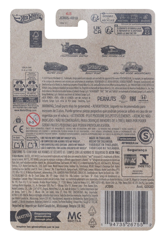 Hot Wheels Collector Veículo de Brinquedo 60s Fiat 500D Snoopy