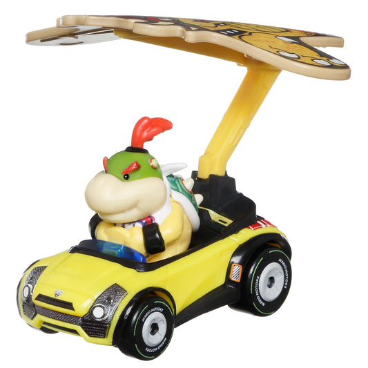 Hot Wheels Mario Kart Vehículo de Juguete Bowser Jr Sports Coupe con Bowser Kite