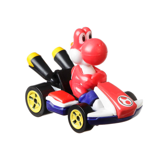Hot Wheels Mario Kart Vehículo de Juguete Yoshi Rojo Estándar Kart